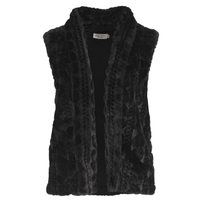 Gilet fluffy zwart