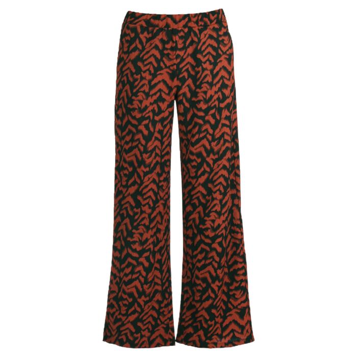 Broek allover print zwart