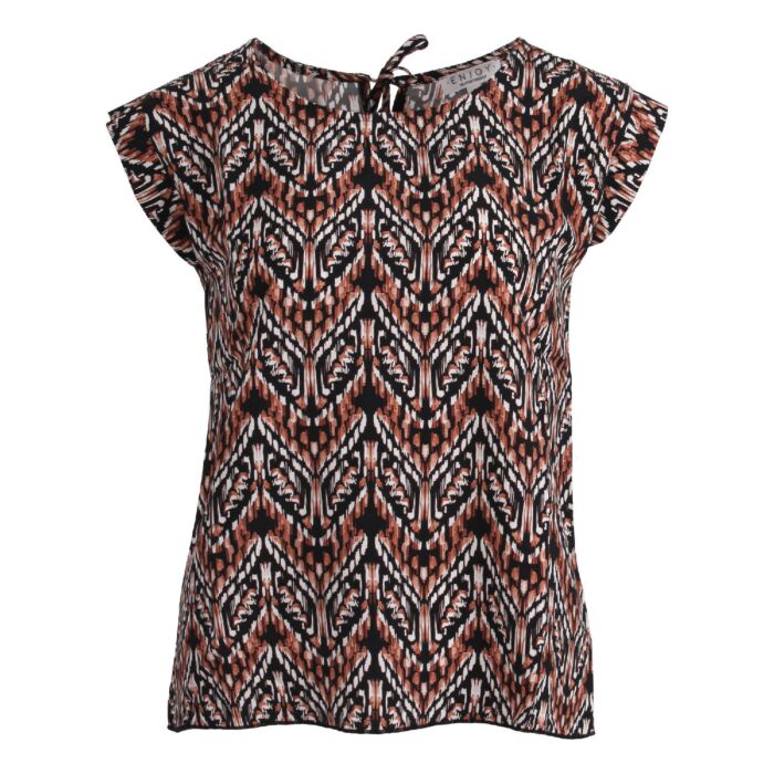 Blouse km grafische Ikat print henna