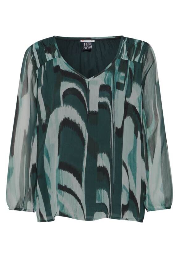 LTD QR chiffon V-neck tunic bl hunter green