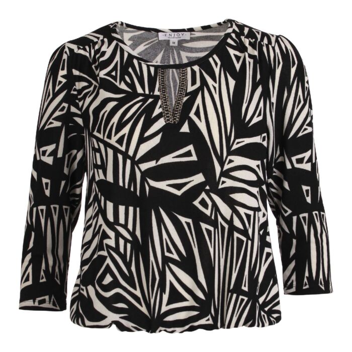 Blouson 2 kleuren print zwart