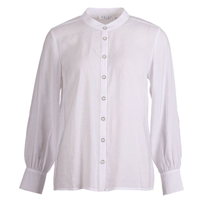 Uni blouse pofmouw wit