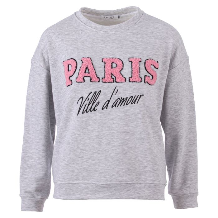 Sweater ronde hals Paris L. Grijs