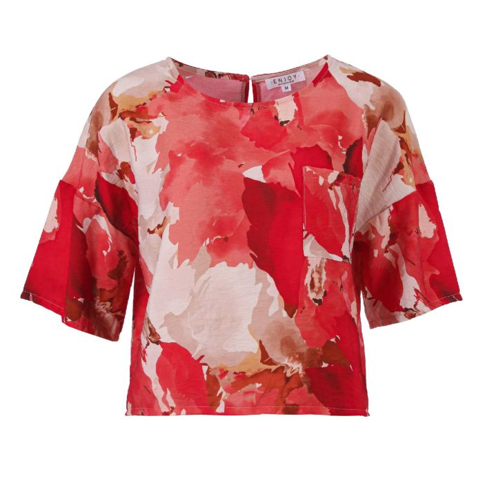 Top km allover print zakje Rood