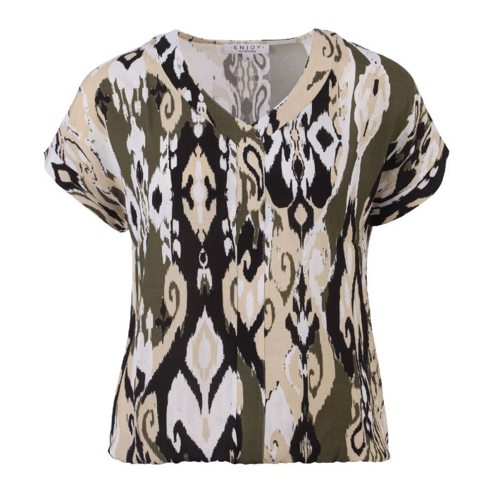 Blouson v-hals allover print Army