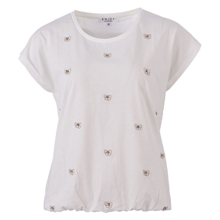 Blouson km strikjes met strass Ecru