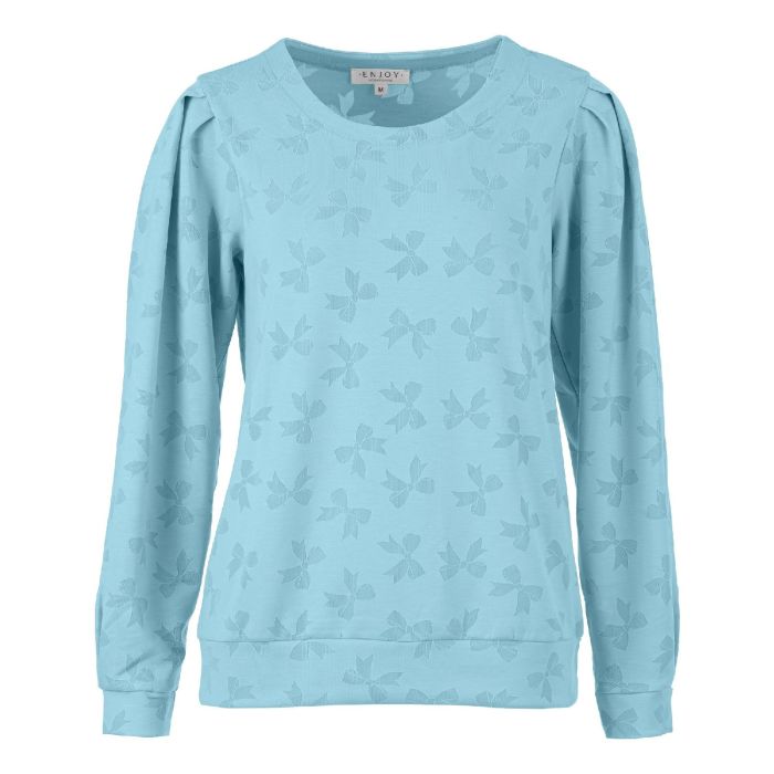 Top devore strikjes l.blauw