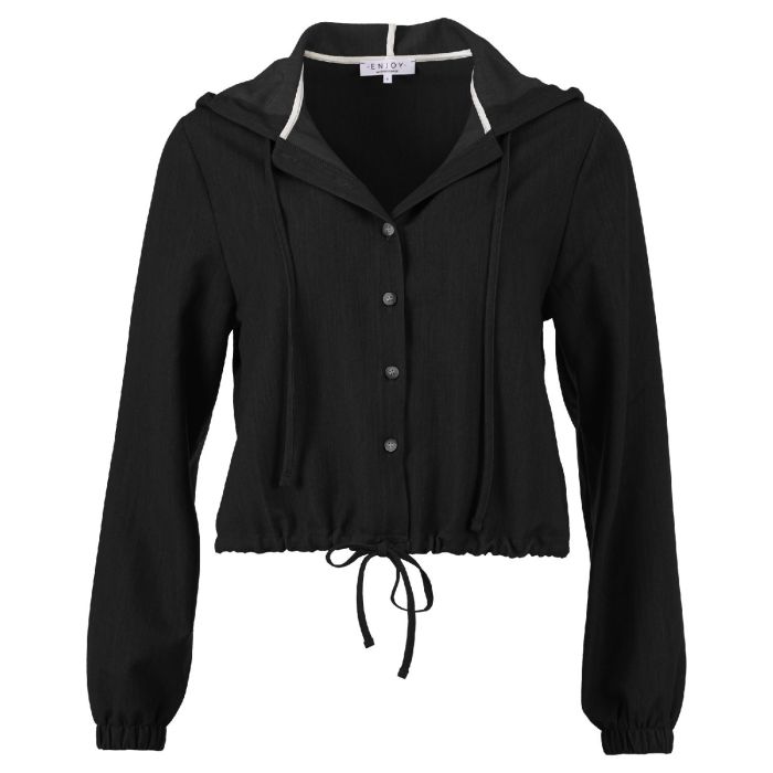 Bomber jasje capuchon zwart
