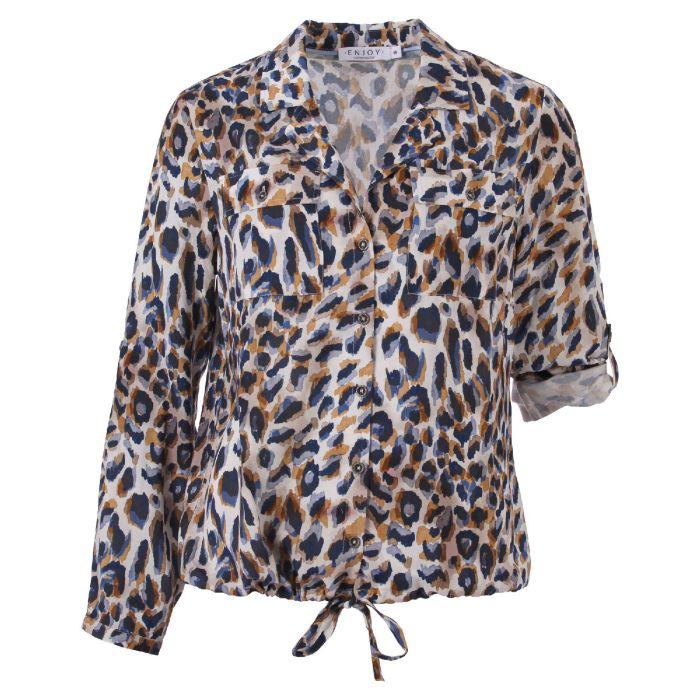 Blouse doorknop met koordje jeans