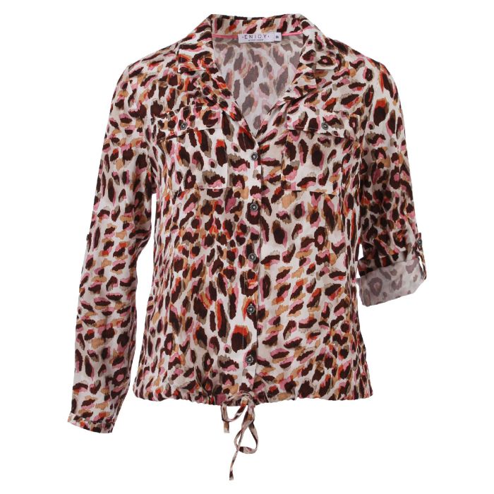 Blouse doorknop met koordje pink