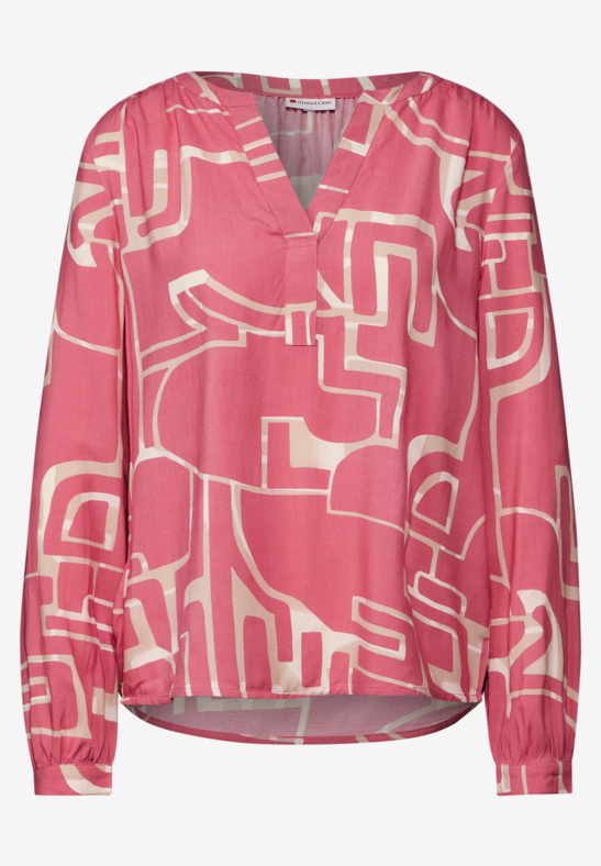 LTD QR Splitneck tunic blouse sugar coral