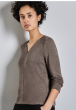 summer knit look v-neck shirt muddy brown mel.