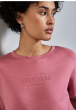 silk look shirt w.wording desert berry