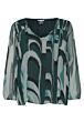 LTD QR chiffon V-neck tunic bl hunter green