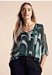 LTD QR chiffon V-neck tunic bl hunter green