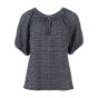 Top korte raglan pofmouw indigo
