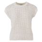 Gilet grof gebreid met parels ecru