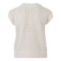 Gilet grof gebreid met parels ecru