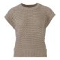 Gilet grof gebreid met parels zand