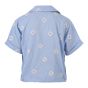 Blouse km borduur L.blauw