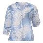 Blouson blouse streep-bloem print Jeans